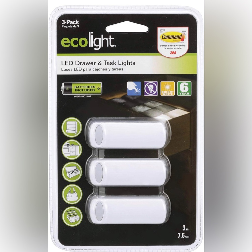Ecolight LED Drawer & Task Lights Model BO1064-WHG-03LF1-E *New In Package*